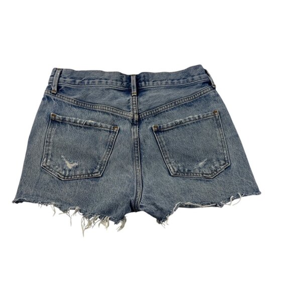 Agolde Vintage-Style Denim Distressed High-Rise Button-Fly Cutoff Shorts Size 24 - Picture 9 of 10